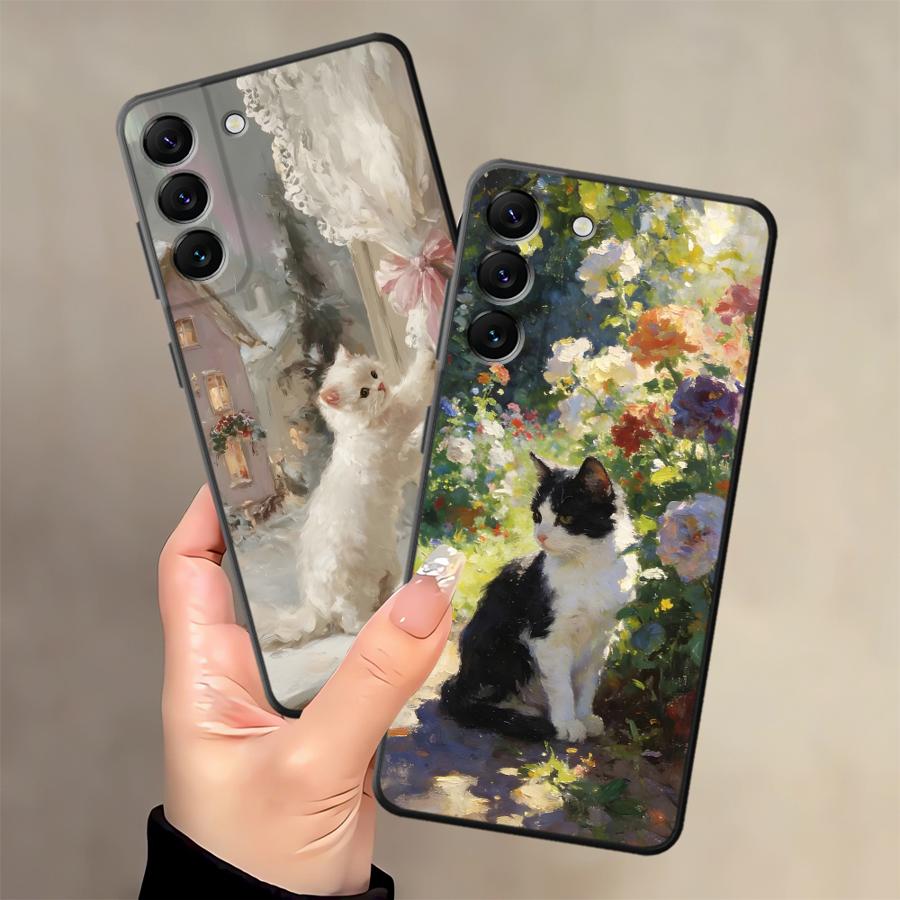 Funda de Gato Lindo de Dibujos Animados para Samsung Galaxy A25 A16 A05 A23 A73 A51 A55 A53 A17 A37 A57 A15 A06 A52 A36 Funda de Teléfono A41 A13 A12 A70