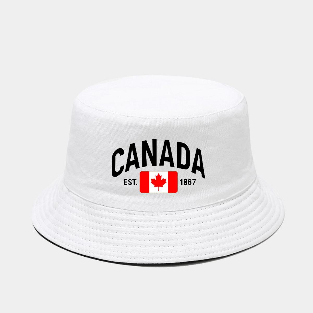 

1 шт. Панама с принтом Канада , дышащая шляпа от солнца, для активного отдыха, путешествий, складная шляпа рыбака для мужчин и женщин, Spr белый