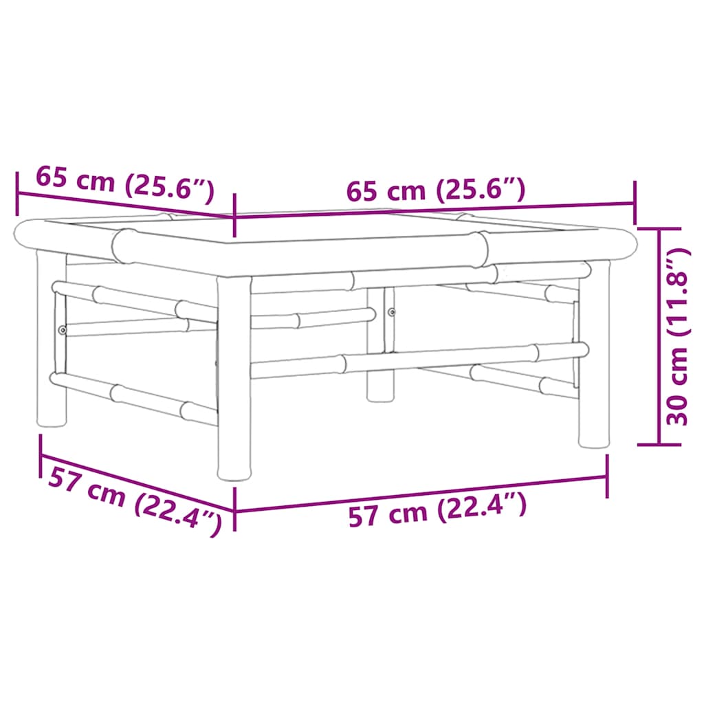 Garden Table 65 X 65 X 30 Cm Bamboo