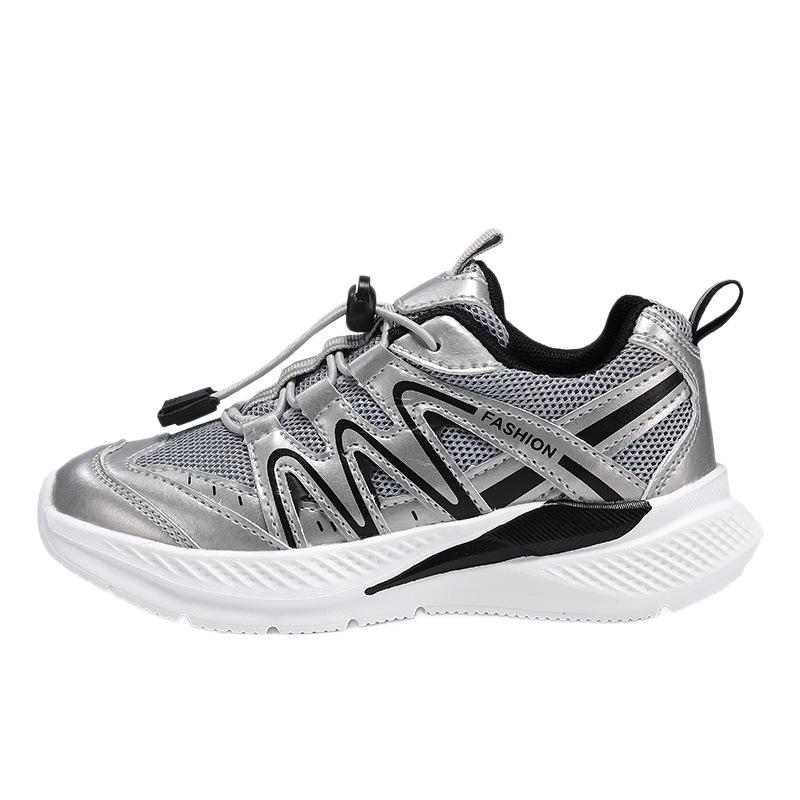 Boys' Sneakers2026New Soft, Cushioned Running Shoes with a Rotating Buckle, Breathable Mesh Upper, and Non-slip Soles, Designed for Older Children