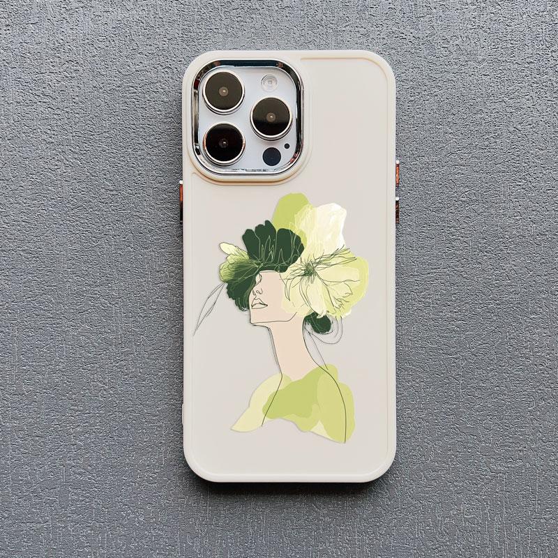 

Dreamy INS Line Depiction Of Young Girl Silicone Phone Case for iPhone 16 15 14 Pro Max Plus 11 12 13 Pro Max XR XS X Back Cover iphone 13Pro