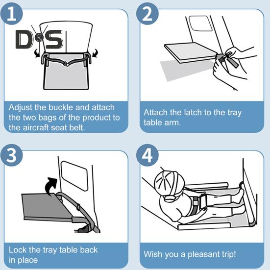 Portable Toddler Airplane Seat Extender Adjustable Lightweight Kids Plane Bed Folding Long-range Flights Baby Footrest Hammock Travel Essentials