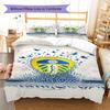 Pościel z wzorem Leeds United Football Club, Zestaw kołdry Poszewka na kołdrę Poszewka na poduszkę Domowy Prezent Urodzinowy(1 * poszwa na kołdrę + 2 * poszewki na poduszki, bez rdzenia)