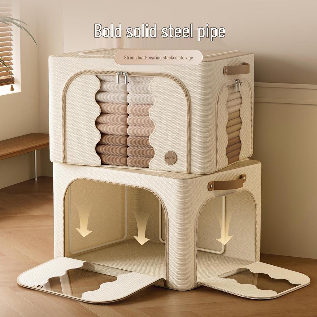 Large Foldable Storage Box for Clothes and Quilts - Visible and Durable Organizer Bin
