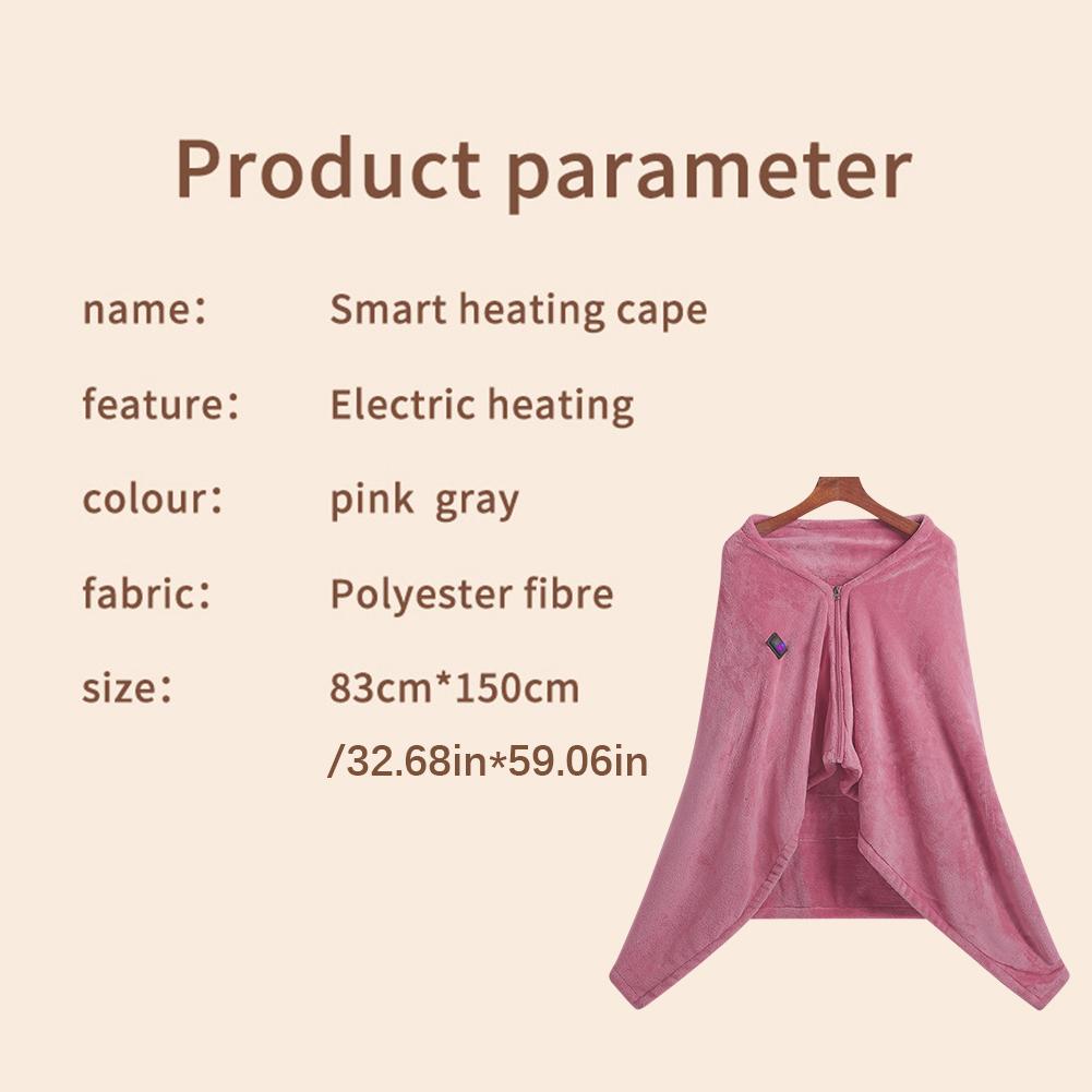 USB Coral Fleece Heated Blanket 3 Temperature Adjustment Soft Thermal Blanket Wireless Heated Blanket for Outdoor Camping