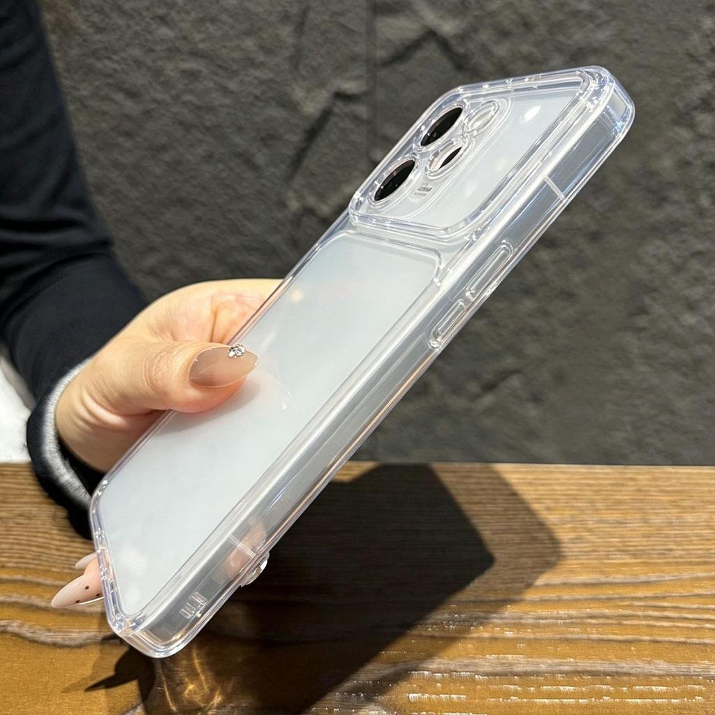 Split Dual Panel Matte Clear Case for Xiaomi Redmi Note 14 5G 4G Large Independent Camera Window Anti-Yellow Shockproof Protective Cover