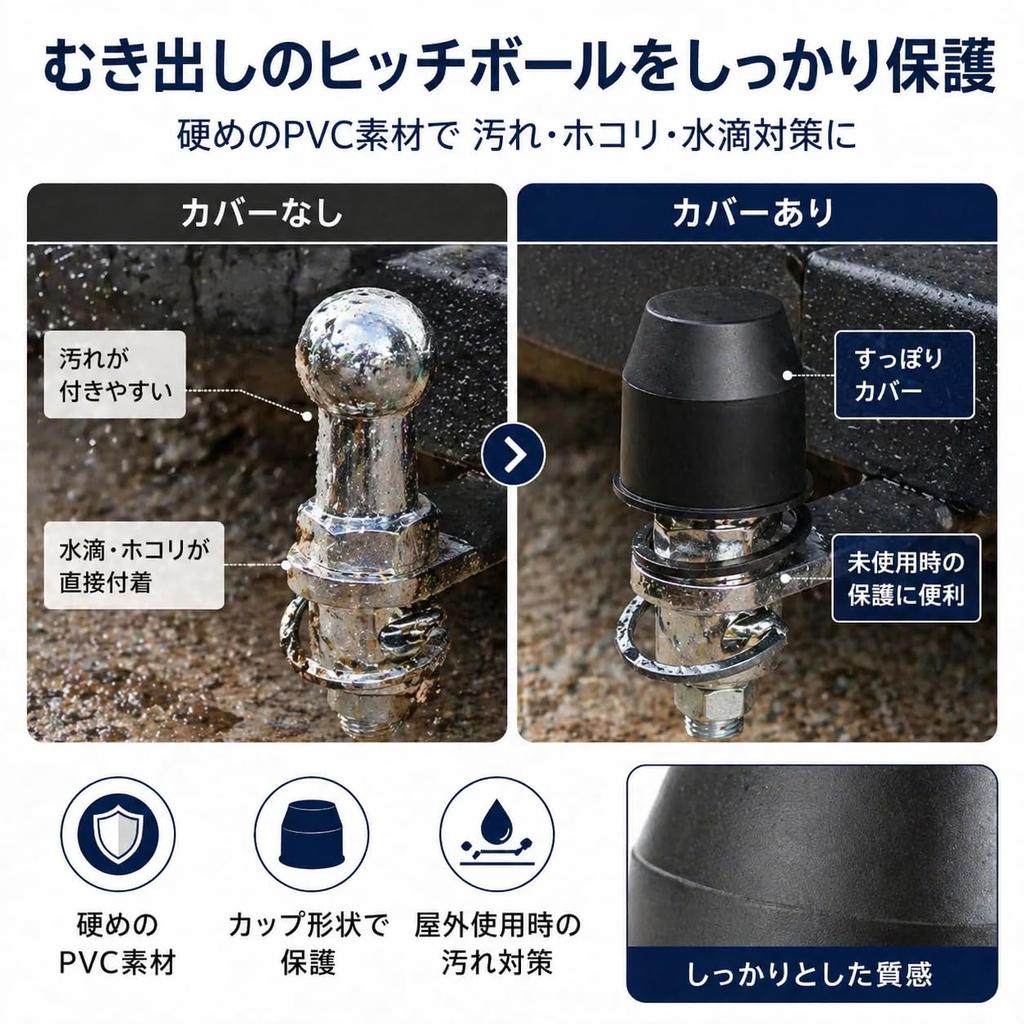 Tow Ball Cover ABS Plastic Black Trailer Hitch Ball Cover