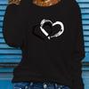 Pink Love Letter Lip Print T Shirt Crew Women's Autumn Winter Long Sleeved Black T-shirt Loose Comfortable