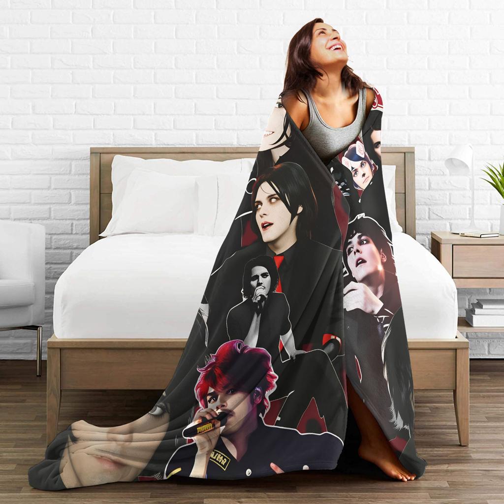 G-Gerard Way MCR  Blanket  Travel Flannel Throw Blanket For Couch Chair Sofa Bed Soft Custom Quality Bedspread Gift