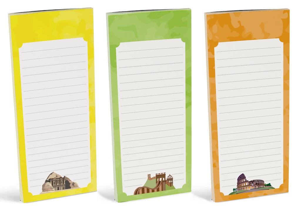 Inkdotpot Zestaw 3 magnetycznych notesów do lodówki z listą rzeczy do zrobienia - Magnetyczne karteczki memo na lodówkę-  (50 arkuszy