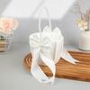 Westlicher Stil Hochzeit Perlen Griff Blumenkorb Schleife Satin Weiß Westlich Rustikal Schleife Hochzeit Blumenkorb Für Blütenblätter