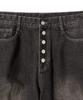 Gakkai Unions Button Flap Dart Balloon Denim Pants Black