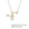 Zodiac Necklace Gold Plated Stainless Steel Chain Safety Pin 12 Constellation Horoscope Pave CZ Pendant Waterproof