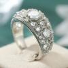 Fashion Dazzle Synthetic Zirconia Silvery Plated Promise Ring for Women Elegant Charm Design Banquet Wedding Jewelry Accessories