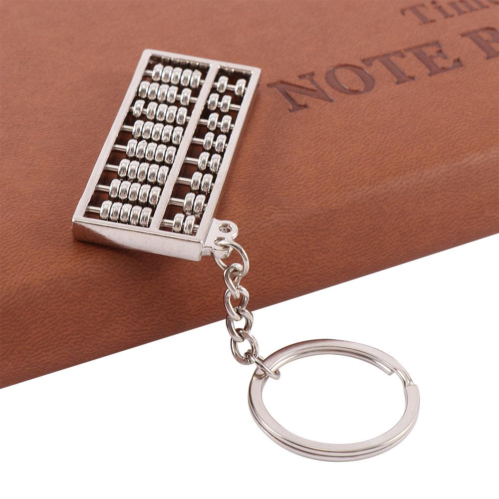 Stylish 3D Simulation Model Metal Abacus 8 Rows Ancient Mobilizable Gift Keyring Keychain Keyfob