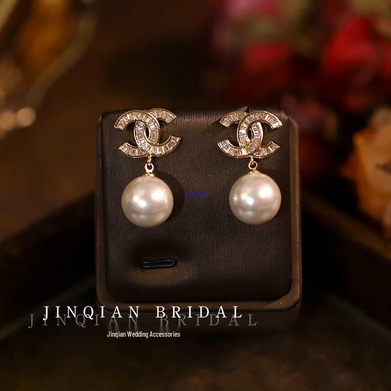 Trendy Light Luxury Zircon Bridal Earrings with 925 Silver Needle