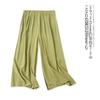 Orders Exported To Japan Rayon Culottes Summer New Women Clothes Elastic High Waist Solid Slimming Wide Leg Capri Culottes 29437