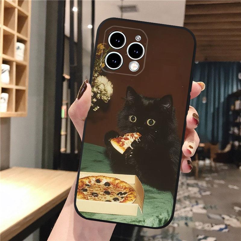 Phone Case Carcasa Funda For iPhone 17 Pro Max 17 Air 16 15 14 13 Pro Max 15 16 Pro 15Plus Art Black Cat Wave Van Gogh