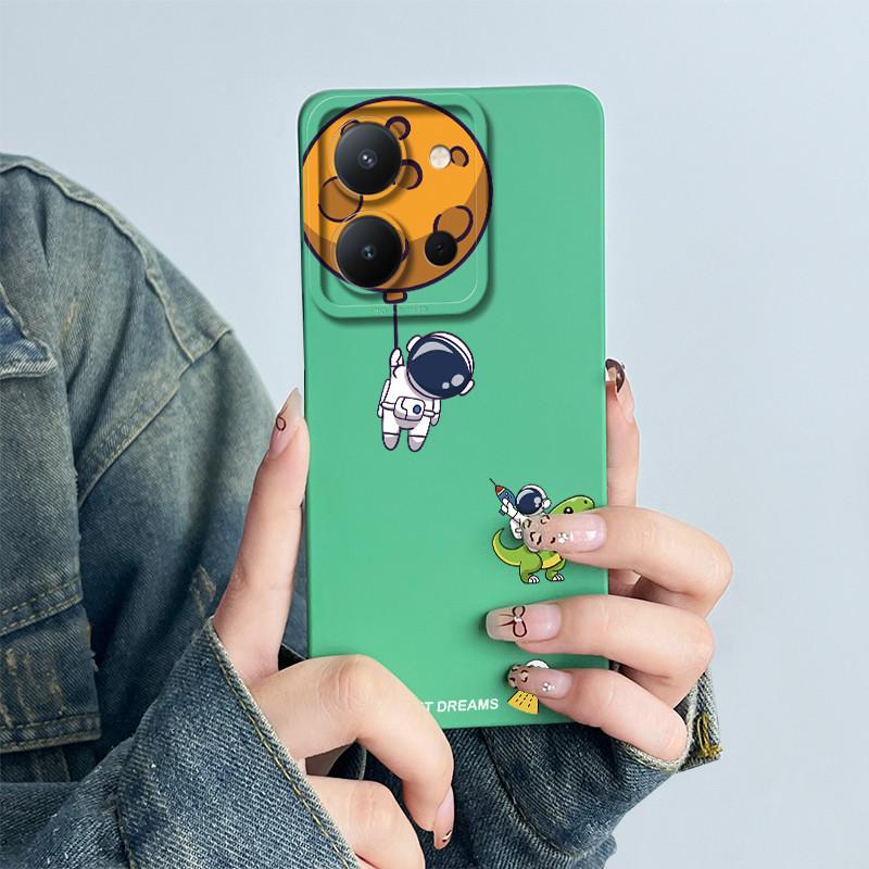 For Vivo Y36 4G Russia Phone Case Cute Astronaut Back Cover Vivo Y 36 Funda Soft Liquid Silicone Camera Protection Bumper Coque