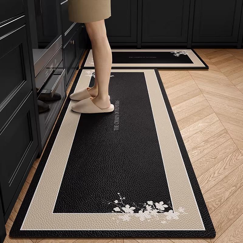 Carpet for Kitchen Floor Mat Pvc Waterproof Oil-proof Leather Rug Anti-slip Foot Mat Minimalist Modern Home Decoration