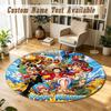 שטיח עגול שם מותאם אישית דוגמת One Piece שטיח מונע החלקה קישוט רצפת הבית