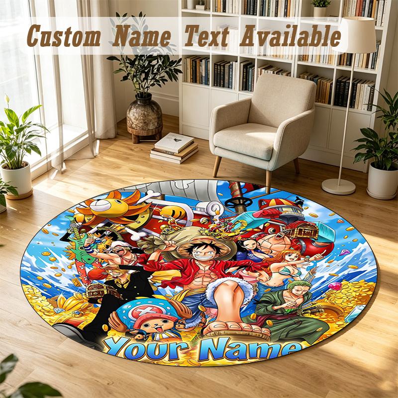 Round Rug Custom NameOne Piece Pattern Non Slip Carpet Home Floor Decor