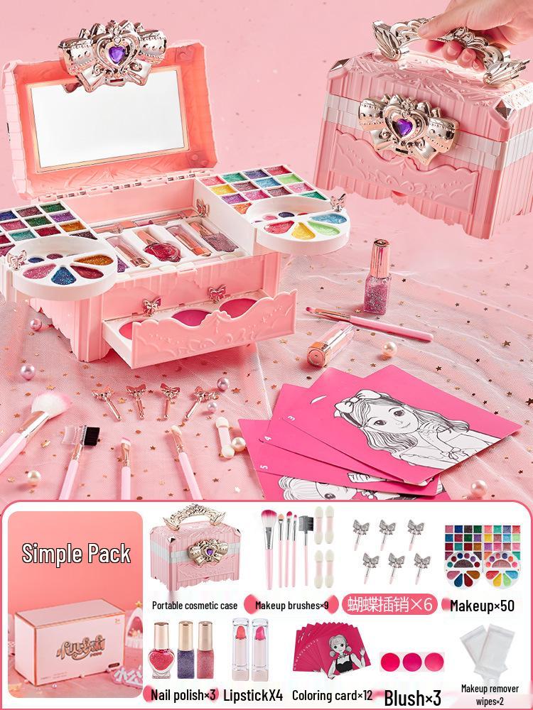 Children's Makeup Toy Set: Pretend Play Dressing Table with Lipstick & Nail Art