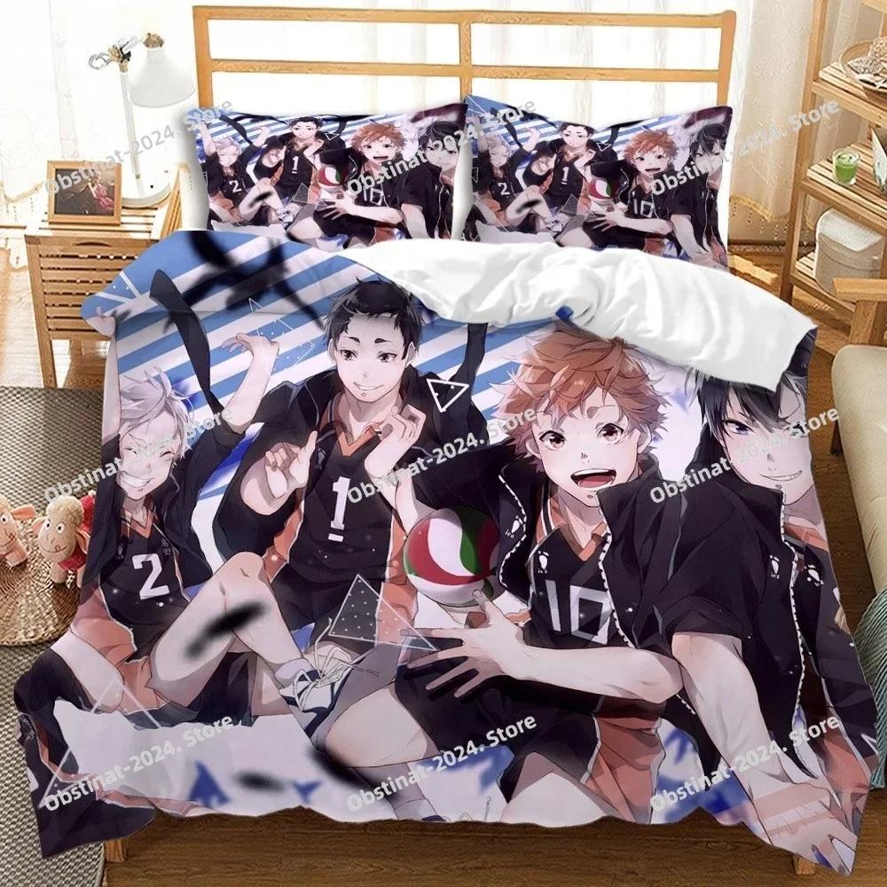 Haikyuu Bedding Set Volleyball Boys Print Bed Set With Pillowcase Bed Duvet Cover Soft Single Double Queen Super King Size
