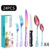 New Pattern Stainless Steel Tableware Suit Western Food/Steak Knife, Fork and Spoon 24 Pieces Suit