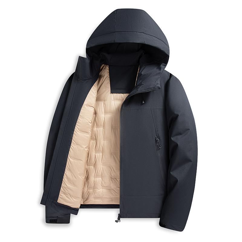 

Зимняя устойчивая и теплая уличная пуховая куртка для мужской пуховой куртки L темно-синий