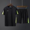 Mens Quick-Dry Sport Set Short Sleeve T-Shirt Shorts Lightweight Athletic Training Outfit Gym Running