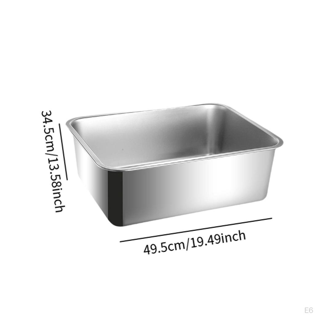 Cat Litter Box Toilet Stainless Steel Open Pan for Small Cats