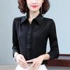 Camicia da donna a maniche lunghe primaverile, temperamento professionale, semplice colletto, blusa a maniche lunghe
