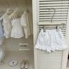Leenbaby Spring/Summer Pink Halter Tank & White Ruffle Shorts Set for Girls