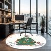 Christmas tree Printed Round Rug Carpet Chair Rug Area Rug Entryway Doormats,for Office Chair Living Room Bedroom Kitchen Room.