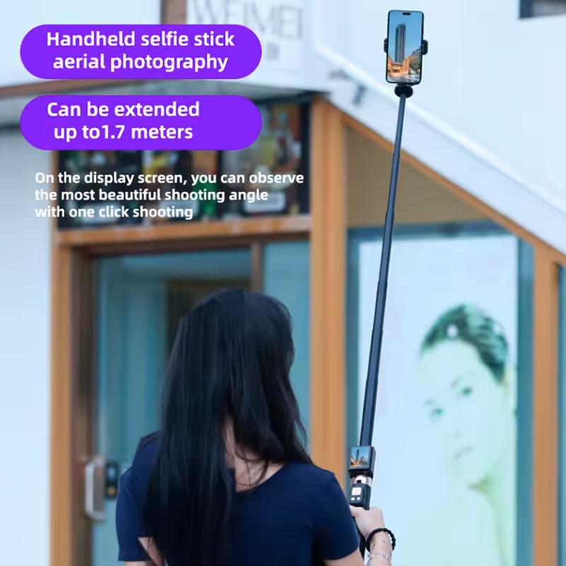 Kabelloser Selfie-Stick-Stativständer mit kleinem Bildschirm-Casting-Selfie-Monitor Bluetooth-Fernbedienung für Smartphone-Selfie