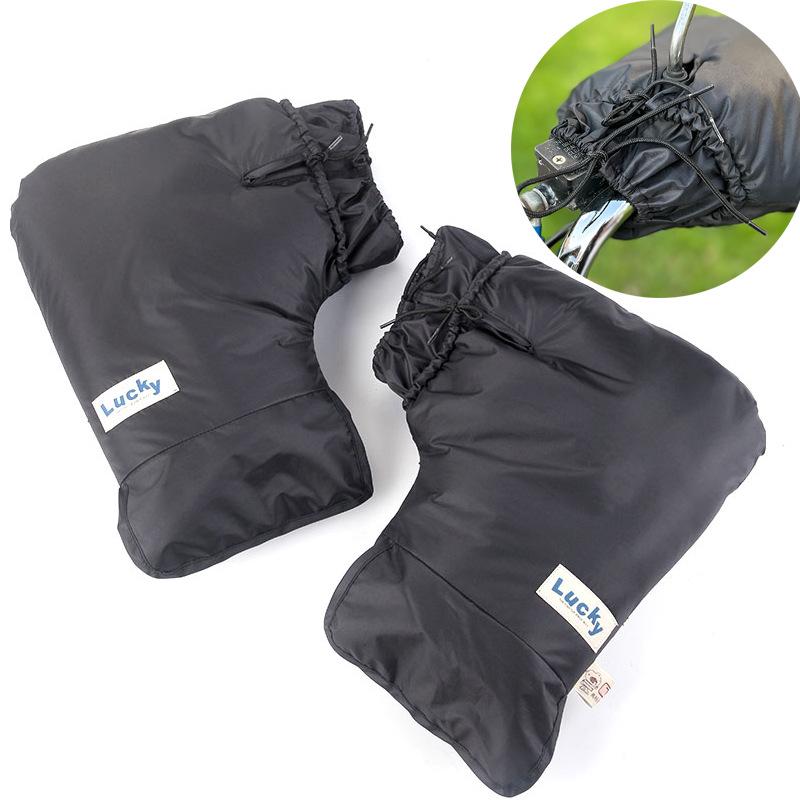Electric Bicycle Winter Handlebar Cover: Waterproof, Windproof, Thick Fleece Gloves for Cold-Proof Riding