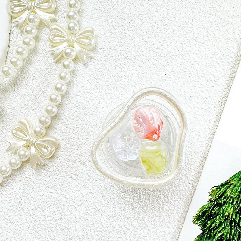 Small Fresh Ins Style Gemstone Pearl Flower Phone Airbag Stand Back Adhesive Scalable Alien Desktop Watch TV Shows