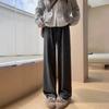 Autumn Winter Solid Color Loose Casual High Waist Wide Leg Pants Women Simple All-match Straight Trousers