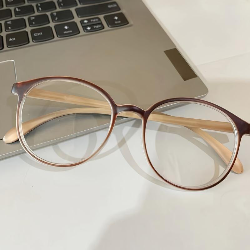 Round Frame Clear Lens Glasses Retro Fashion Decorative Glasses Computer Spectacles For Women Men
