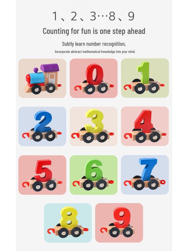 Holzzug-Bausteine für Kinder - Frühpädagogisches & Kognitives Spielzeug