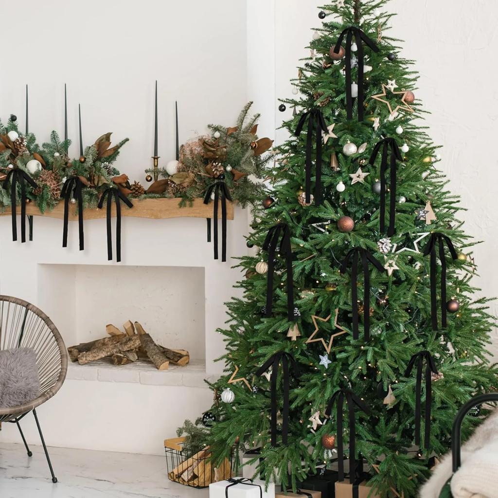 Velvet Bows Christmas Tree Ornaments Vintage Double Faced Velvet Ribbon Bows For Tree Garland Wreath Indoor Outdoor Xmas