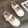 Little Girl's Mary Janes Soft Leather Plain Design Autumn Children Princess Shoes Light Round Toe Daily 21-30 Toddler Kids Flats