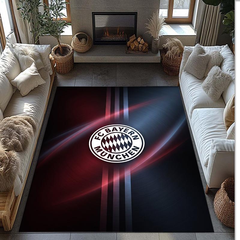 Tappeto Morbido Area Rug con Motivo Calcio Bayern Monaco Antiscivolo Tappeto per Pavimento Interno Tappetino Decorazione Sportiva per Camera da Letto