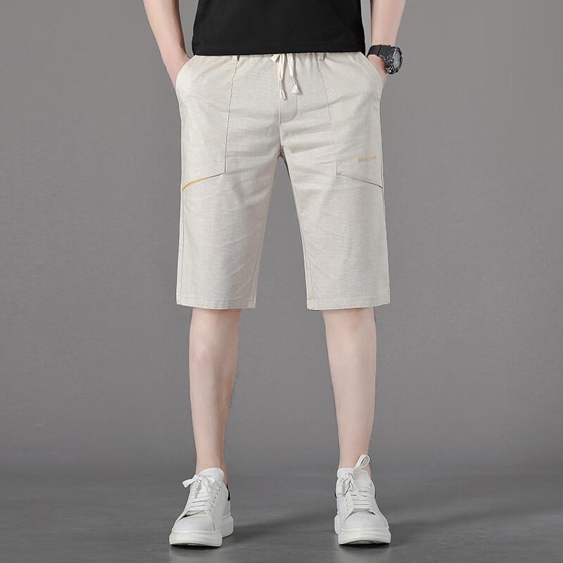 Men's Linen Blend Casual Summer Shorts