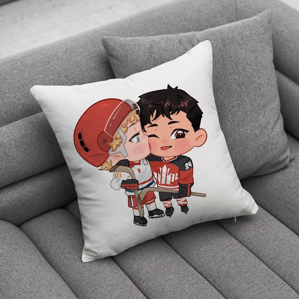 Beliebte TV-Heiz-Rivalität Kissenbezug Quadratisch Doppelseitiger Druck Kurzer Plüsch Sofa-Kissenbezug Schlafzimmer Nachttischkissen