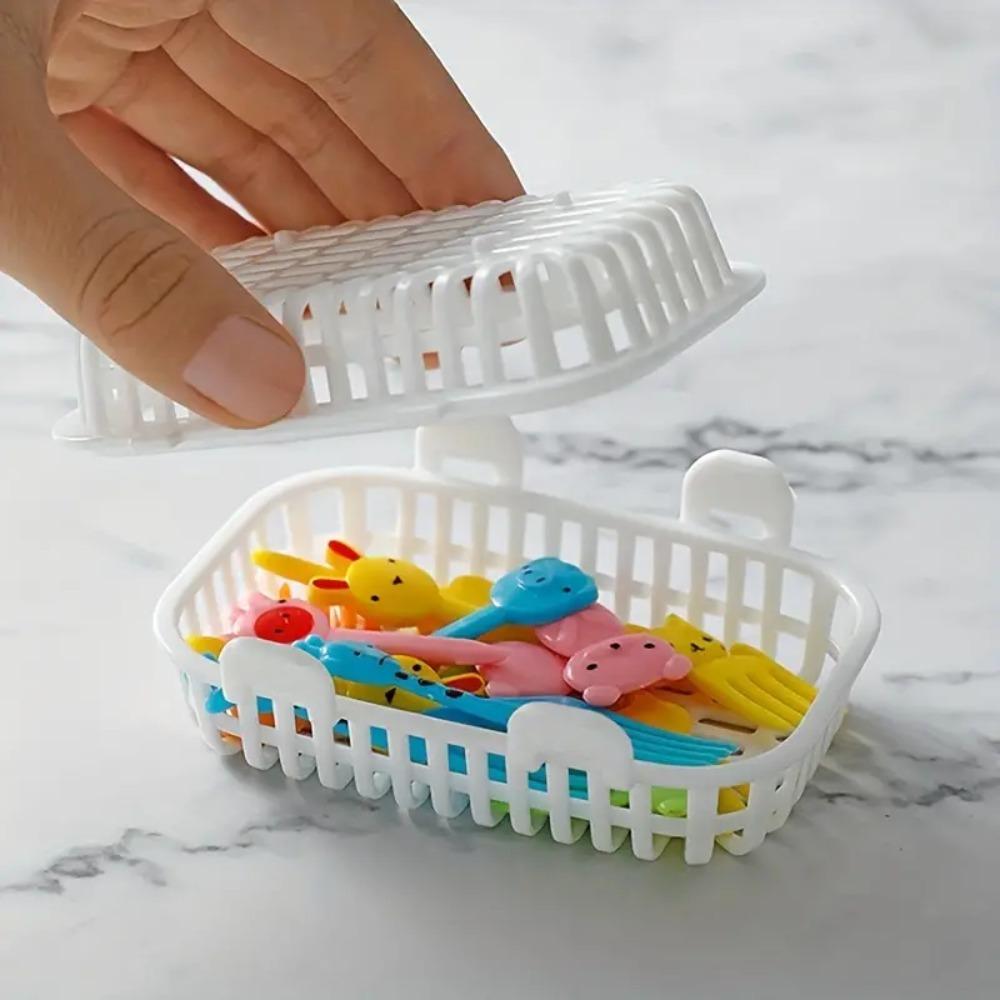 2pcs Japanese-style Dishwasher Small Items Basket White Cutlery Cleaning Basket Chopstick