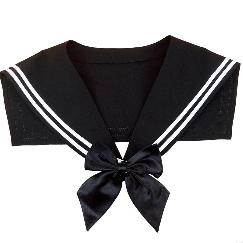 M6CD Sailor Inspired Detachable Collar Fashion False Collar Fashion Neckpiece For Themed Parties Professional Dress