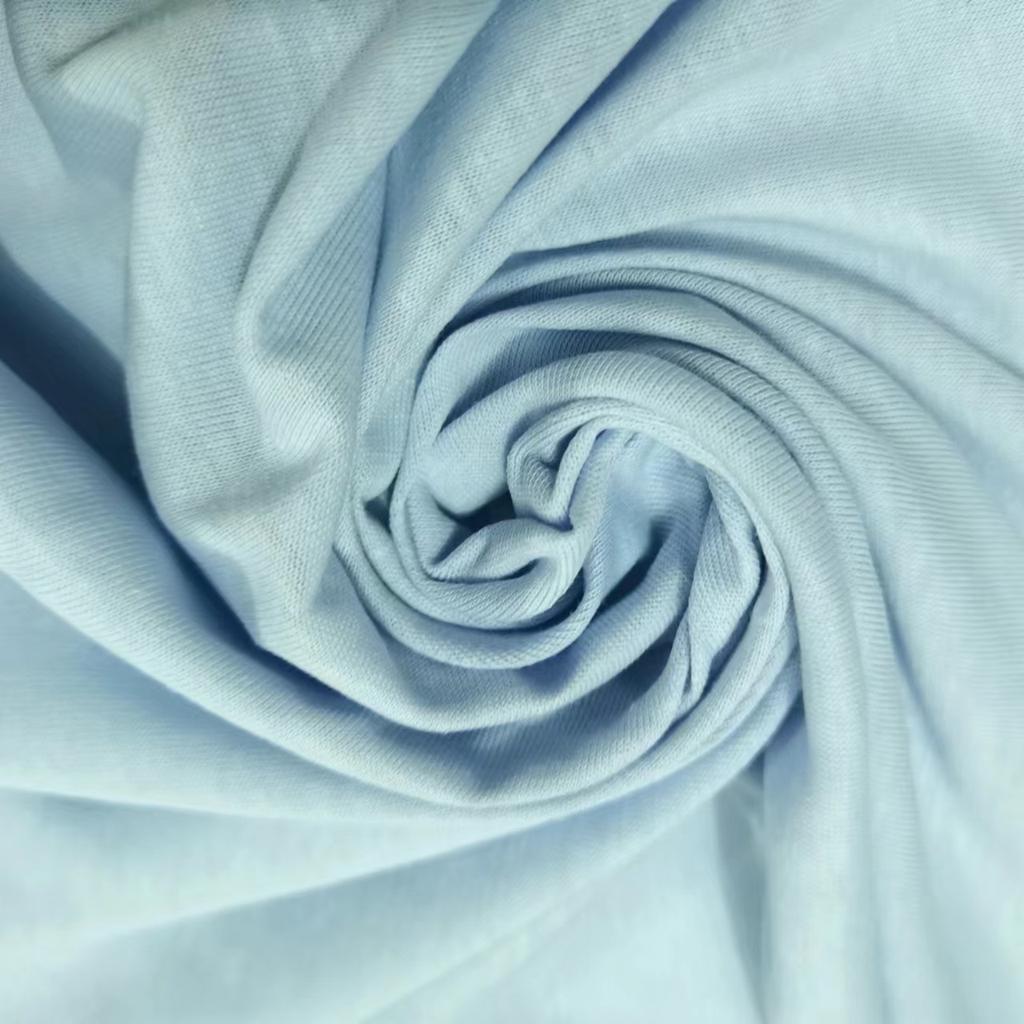 62005 Eco Friendly Hemp Organic Cotton Spandex Blend OEKO-TEX Certified Jersey Fabric for T-Shirts and Bedding