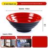 Gannian Melamine Commercial Ramen Bowl - 8-Inch Black & Red